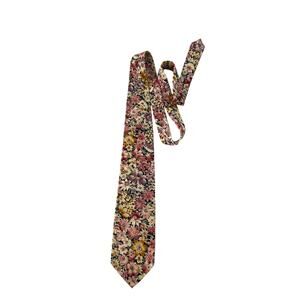 Priatti Silk Floral Print Mens Tie Quiet Luxury Career Event Boho Wedding